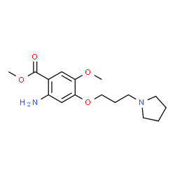 ChemSpider 2D Image | Methyl 2-amino-5-methoxy-4-[3-(1-pyrrolidinyl)propoxy]benzoate | C16H24N2O4