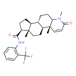 ChemSpider 2D Image | (4aR,4bS,6aS,7S,9aS,9bS)-1,4a,6a-Trimethyl-2-oxo-N-[2-(trifluoromethyl)phenyl]-2,4a,4b,5,6,6a,7,8,9,9a,9b,10,11,11a-tetradecahydro-1H-indeno[5,4-f]quinoline-7-carboxamide | C27H33F3N2O2
