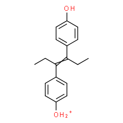 ChemSpider 2D Image | {4-[4-(4-Hydroxyphenyl)-3-hexen-3-yl]phenyl}oxonium | C18H21O2