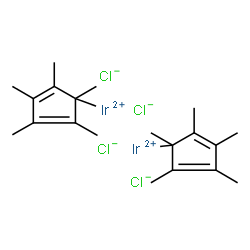 ChemSpider 2D Image | (1,2,3,4,5-Pentamethyl-2,4-cyclopentadien-1-yl)iridium(2+) chloride (1:2) | C20H30Cl4Ir2