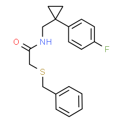 ChemSpider 2D Image | 2-(Benzylsulfanyl)-N-{[1-(4-fluorophenyl)cyclopropyl]methyl}acetamide | C19H20FNOS