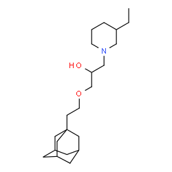 ChemSpider 2D Image | 1-[2-(Adamantan-1-yl)ethoxy]-3-(3-ethyl-1-piperidinyl)-2-propanol | C22H39NO2