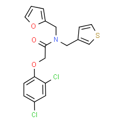 ChemSpider 2D Image | 2-(2,4-Dichlorophenoxy)-N-(2-furylmethyl)-N-(3-thienylmethyl)acetamide | C18H15Cl2NO3S
