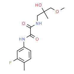 ChemSpider 2D Image | N-(3-Fluoro-4-methylphenyl)-N'-(2-hydroxy-3-methoxy-2-methylpropyl)ethanediamide | C14H19FN2O4