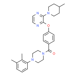 ChemSpider 2D Image | [4-(2,3-Dimethylphenyl)-1-piperazinyl](4-{[3-(4-methyl-1-piperidinyl)-2-pyrazinyl]oxy}phenyl)methanone | C29H35N5O2