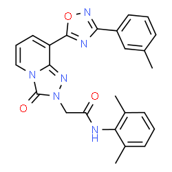 ChemSpider 2D Image | N-(2,6-Dimethylphenyl)-2-{8-[3-(3-methylphenyl)-1,2,4-oxadiazol-5-yl]-3-oxo[1,2,4]triazolo[4,3-a]pyridin-2(3H)-yl}acetamide | C25H22N6O3