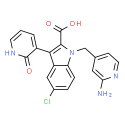 ChemSpider 2D Image | 1-[(2-Aminopyridin-4-Yl)methyl]-5-Chloro-3-(2-Oxo-1,2-Dihydropyridin-3-Yl)-1h-Indole-2-Carboxylic Acid | C20H15ClN4O3