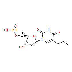 ChemSpider 2D Image | 2'-Deoxy-5'-O-[hydroxy(oxido)phosphoranyl]-5-propyluridine | C12H19N2O7P