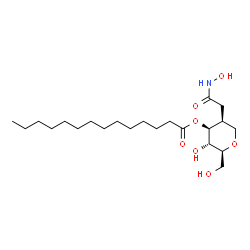 ChemSpider 2D Image | 1,5-Anhydro-2-deoxy-2-[2-(hydroxyamino)-2-oxoethyl]-3-O-tetradecanoyl-L-mannitol | C22H41NO7