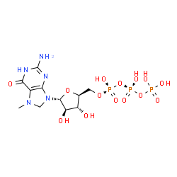 ChemSpider 2D Image | 7N-METHYL-8-HYDROGUANOSINE-5'-TRIPHOSPHATE | C11H20N5O14P3