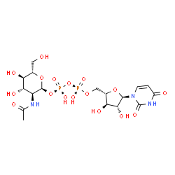ChemSpider 2D Image | URIDINE-DIPHOSPHATE-N-ACETYLGLUCOSAMINE | C17H27N3O17P2