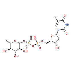 ChemSpider 2D Image | 2'-DEOXY-THYMIDINE-BETA-L-RHAMNOSE | C16H26N2O15P2