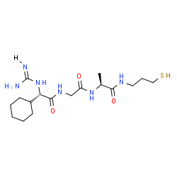 ChemSpider 2D Image | N-[(2S)-2-Carbamimidamido-2-cyclohexylacetyl]glycyl-N-(3-sulfanylpropyl)-L-alaninamide | C17H32N6O3S