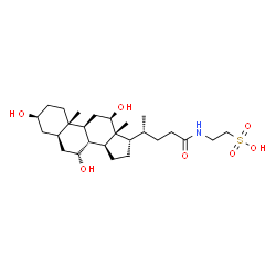 ChemSpider 2D Image | 2-{[(3beta,5alpha,7alpha,12beta,17alpha,20R)-3,7,12-Trihydroxy-24-oxocholan-24-yl]amino}ethanesulfonic acid | C26H45NO7S