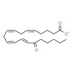 ChemSpider 2D Image | (5Z,8Z,11Z,13E)-15-Oxo-5,8,11,13-icosatetraenoate | C20H29O3