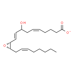 ChemSpider 2D Image | (5Z,9E)-8-Hydroxy-10-{(2R,3S)-3-[(2Z)-2-octen-1-yl]-2-oxiranyl}-5,9-decadienoate | C20H31O4