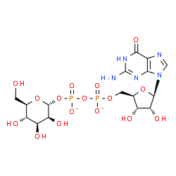 ChemSpider 2D Image | [[(2R,3S,4R,5R)-5-(2-amino-6-oxo-1H-purin-9-yl)-3,4-dihydroxy-tetrahydrofuran-2-yl]methoxy-oxido-phosphoryl] [(2R,3S,4S,5S,6R)-3,4,5-trihydroxy-6-(hydroxymethyl)tetrahydropyran-2-yl] phosphate | C16H23N5O16P2
