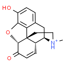 ChemSpider 2D Image | (5alpha,17S)-3-Hydroxy-17-methyl-6-oxo-7,8-didehydro-4,5-epoxymorphinan-17-ium | C17H18NO3