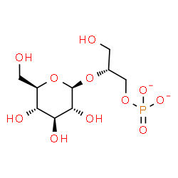 ChemSpider 2D Image | (2R)-2-(beta-D-Glucopyranosyloxy)-3-hydroxypropyl phosphate | C9H17O11P