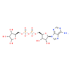 ChemSpider 2D Image | [[(2R,3S,4R,5R)-5-(6-aminopurin-9-yl)-3,4-dihydroxy-tetrahydrofuran-2-yl]methoxy-oxido-phosphoryl] [(2R,3S,4R)-3,4,5-trihydroxytetrahydrofuran-2-yl]methyl phosphate | C15H21N5O14P2