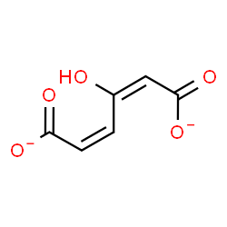 ChemSpider 2D Image | (2E,4Z)-3-Hydroxy-2,4-hexadienedioate | C6H4O5