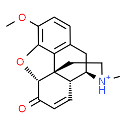 ChemSpider 2D Image | (5alpha,17S)-3-Methoxy-17-methyl-6-oxo-7,8-didehydro-4,5-epoxymorphinan-17-ium | C18H20NO3
