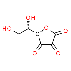 ChemSpider 2D Image | 2-[(1S)-1,2-Dihydroxyethyl]-3,4,5-trioxotetrahydrofuran-2-ide | C6H5O6