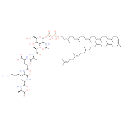 ChemSpider 2D Image | (2R,5R,8S,13R,16S,19R)-19-{[(2R,3R,4R,5S,6R)-3-Acetamido-5-hydroxy-6-(hydroxymethyl)-2-({[({[(2Z,6Z,10Z,14Z,18Z,22Z,26Z,30Z,34E,38E)-3,7,11,15,19,23,27,31,35,39,43-undecamethyl-2,6,10,14,18,22,26,30,3
4,38,42-tetratetracontaundecaen-1-yl]oxy}phosphinato)oxy]phosphinato}oxy)tetrahydro-2H-pyran-4-yl]oxy}-8-(4-ammoniobutyl)-13-carboxylato-2,5,16-trimethyl-4,7,10,15,18-pentaoxo-3,6,9,14,17-pentaazaicos
an-1-oate | C86H140N7O21P2