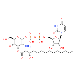 ChemSpider 2D Image | UDP-3-O-[(3R)-3-hydroxytetradecanoyl]-D-glucosamine | C29H51N3O18P2