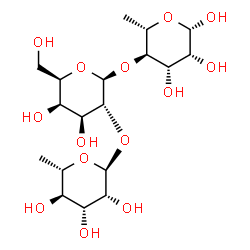 ChemSpider 2D Image | alpha-L-Rhap-(1->2)-beta-D-Galp-(1->4)-beta-L-Rhap | C18H32O14