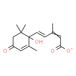 ChemSpider 2D Image | (2Z,4E)-5-(1-Hydroxy-2,6,6-trimethyl-4-oxo-2-cyclohexen-1-yl)-3-methyl-2,4-pentadienoate | C15H19O4