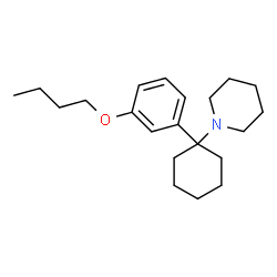 ChemSpider 2D Image | 1-[1-(3-Butoxyphenyl)cyclohexyl]piperidine | C21H33NO