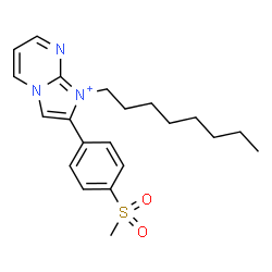 ChemSpider 2D Image | 2-[4-(Methylsulfonyl)phenyl]-1-octylimidazo[1,2-a]pyrimidin-1-ium | C21H28N3O2S
