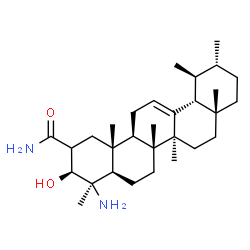 ChemSpider 2D Image | (3S,4R,4aR,6aR,6bS,8aR,11R,12S,12aR,14aR,14bR)-4-Amino-3-hydroxy-4,6a,6b,8a,11,12,14b-heptamethyl-1,2,3,4,4a,5,6,6a,6b,7,8,8a,9,10,11,12,12a,14,14a,14b-icosahydro-2-picenecarboxamide | C30H50N2O2