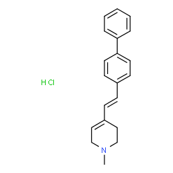 ChemSpider 2D Image | 4-[(E)-2-(4-Biphenylyl)vinyl]-1-methyl-1,2,3,6-tetrahydropyridine hydrochloride (1:1) | C20H22ClN
