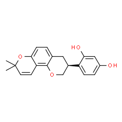 ChemSpider 2D Image | 4-[(3S)-8,8-Dimethyl-3,4-dihydro-2H,8H-pyrano[2,3-f]chromen-3-yl]-1,3-benzenediol | C20H20O4