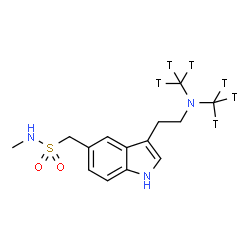 ChemSpider 2D Image | 1-[3-(2-{Bis[(~3~H_3_)methyl]amino}ethyl)-1H-indol-5-yl]-N-methylmethanesulfonamide | C14H15T6N3O2S