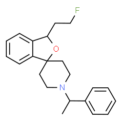 ChemSpider 2D Image | 3-(2-Fluoroethyl)-1'-(1-phenylethyl)-3H-spiro[2-benzofuran-1,4'-piperidine] | C22H26FNO