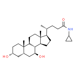ChemSpider 2D Image | (3alpha,5beta,7beta)-N-Cyclopropyl-3,7-dihydroxycholan-24-amide | C27H45NO3