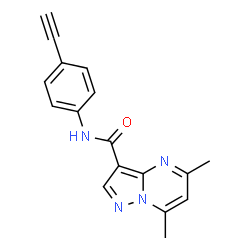 ChemSpider 2D Image | N-(4-Ethynylphenyl)-5,7-dimethylpyrazolo[1,5-a]pyrimidine-3-carboxamide | C17H14N4O