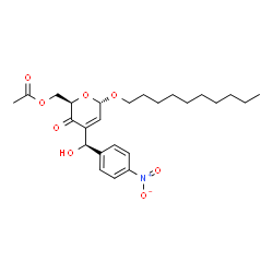 ChemSpider 2D Image | {(2R,6S)-6-(Decyloxy)-4-[(R)-hydroxy(4-nitrophenyl)methyl]-3-oxo-3,6-dihydro-2H-pyran-2-yl}methyl acetate | C25H35NO8