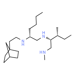 ChemSpider 2D Image | (2R)-N2-[2-(4-bicyclo[2.2.1]heptanyl)ethyl]-N1-[(2R,3R)-3-methyl-1-(methylamino)pentan-2-yl]hexane-1,2-diamine | C22H45N3