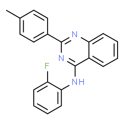 ChemSpider 2D Image | N-(2-Fluorophenyl)-2-(4-methylphenyl)-4-quinazolinamine | C21H16FN3