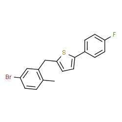 ChemSpider 2D Image | 2-(5-Bromo-2-methylbenzyl)-5-(4-fluorophenyl)thiophene | C18H14BrFS
