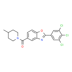 ChemSpider 2D Image | (4-Methyl-1-piperidinyl)[2-(3,4,5-trichlorophenyl)-1,3-benzoxazol-5-yl]methanone | C20H17Cl3N2O2