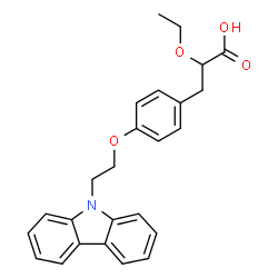 ChemSpider 2D Image | 3-(4-(2-carbazol-9-ylethoxy)phenyl)-2-ethoxypropionic acid | C25H25NO4