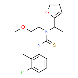 ChemSpider 2D Image | 3-(3-Chloro-2-methylphenyl)-1-[1-(2-furyl)ethyl]-1-(2-methoxyethyl)thiourea | C17H21ClN2O2S