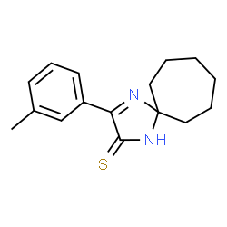 ChemSpider 2D Image | 3-(3-Methylphenyl)-1,4-diazaspiro[4.6]undec-3-ene-2-thione | C16H20N2S