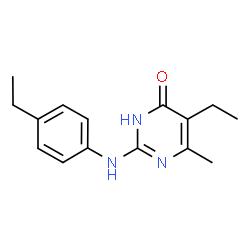 ChemSpider 2D Image | 5-Ethyl-2-[(4-ethylphenyl)amino]-6-methyl-4(1H)-pyrimidinone | C15H19N3O