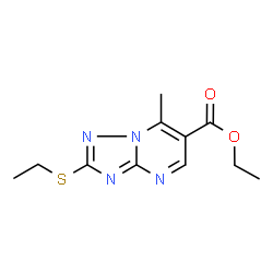 ChemSpider 2D Image | Ethyl 2-(ethylsulfanyl)-7-methyl[1,2,4]triazolo[1,5-a]pyrimidine-6-carboxylate | C11H14N4O2S